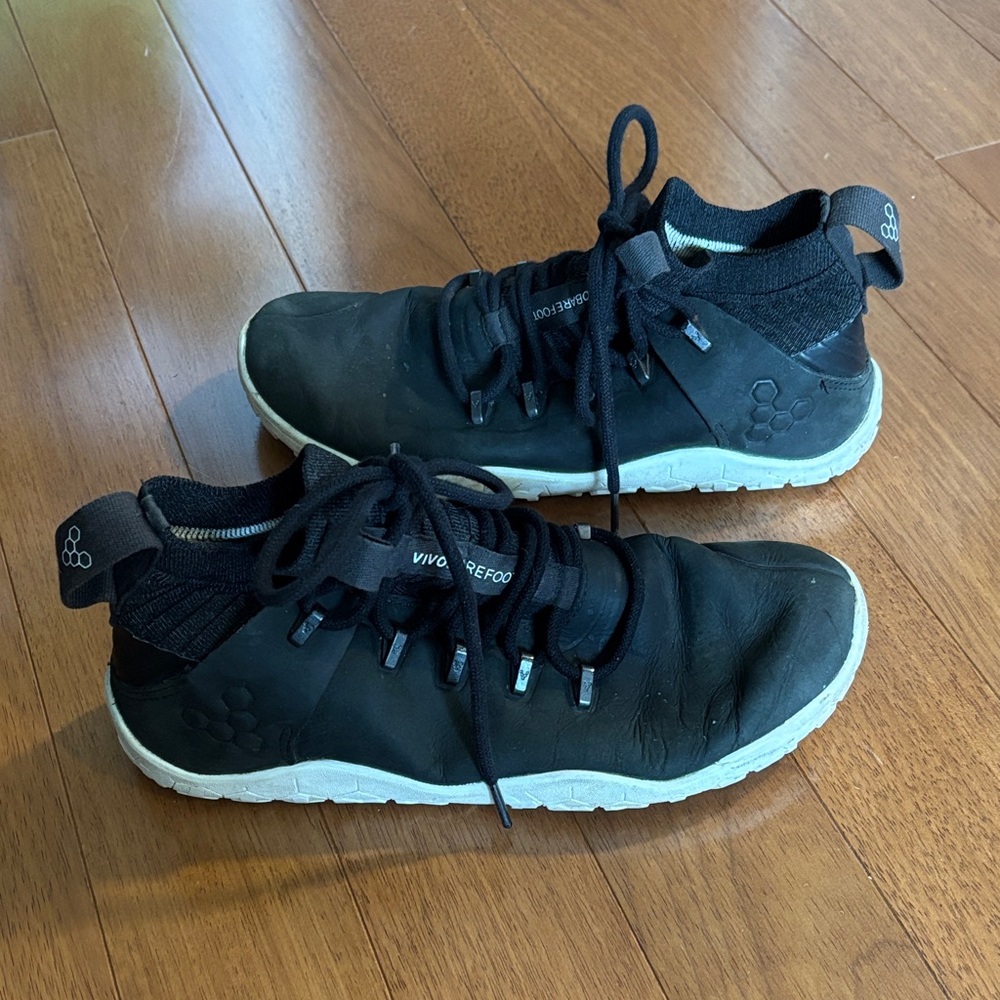Vivo Barefoot Men's Black Sneakers with White Soles